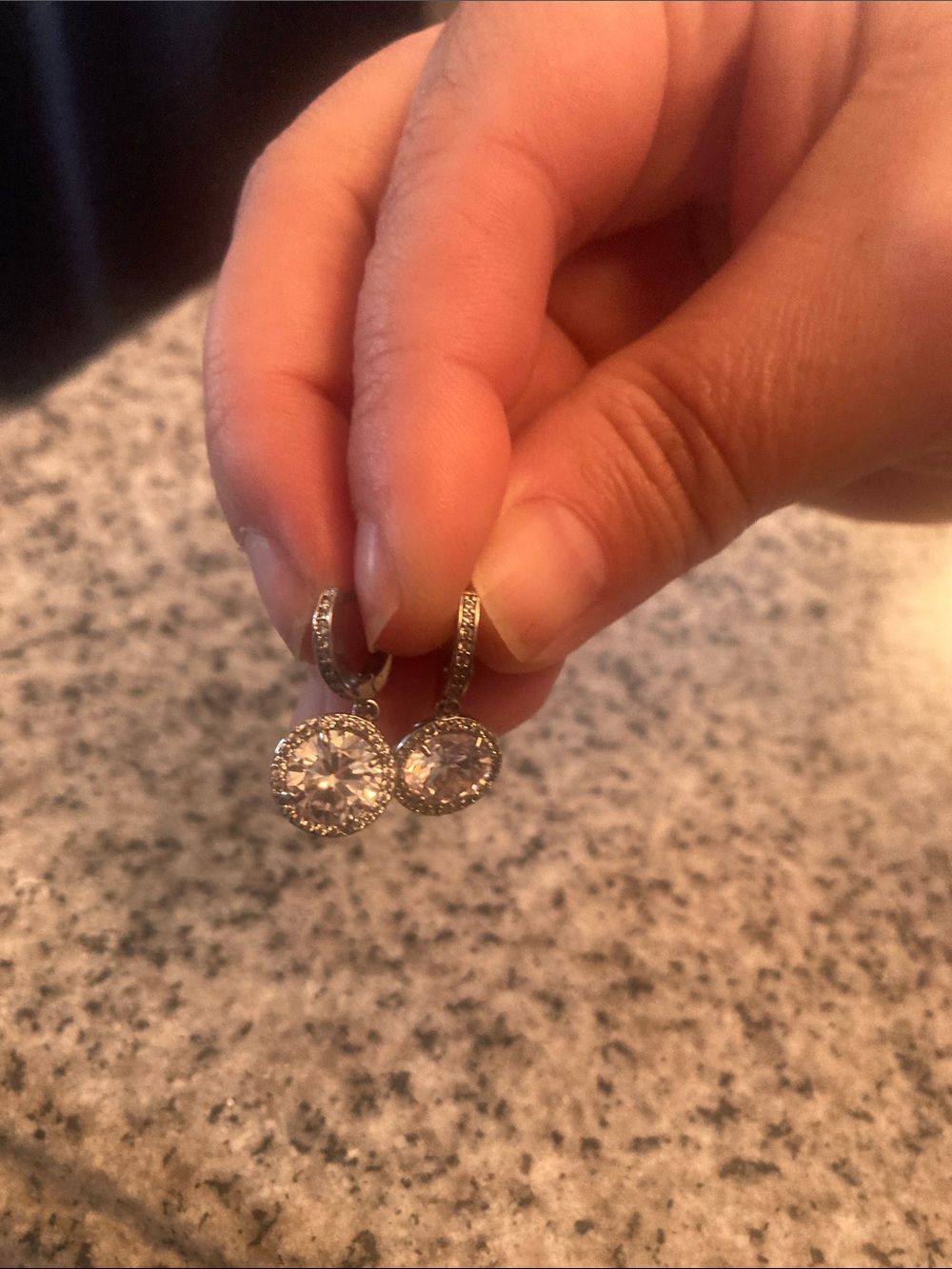 kate spade Silver Clear Crystal Halo Drop Earrings